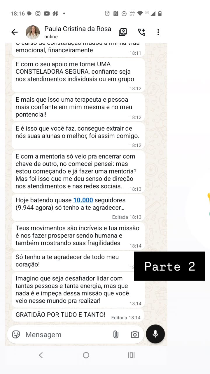 Continuação do depoimento de Paula